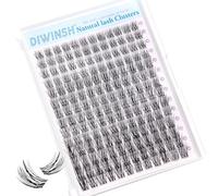 DIWINSH Short Lash Clusters 10-14mm Eyelash Extensions 168PCS Clear Band | C Curly Wispy Eyelash Clusters, Soft Thin Invisible Band, Natural Individual Fluffy small Lashes, DIY Lash Extensions at Home