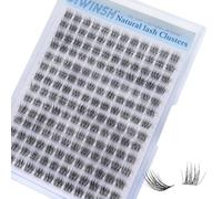 DIWINSH Short Lash Clusters 12 mm Eyelash Extensions 168PCS Invisible Band | C Curly Wispy Eyelash Clusters, Soft Thin Clear Band, Natural Individual Fluffy small Lashes, DIY Lash Extensions at Home