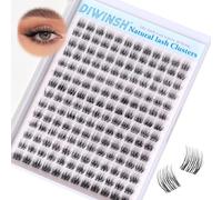 DIWINSH Short Lash Clusters 8mm Eyelash Extensions 168PCS Invisible Band | C Curly Wispy Eyelash Clusters, Soft Thin Clear Band, Natural Individual Fluffy small Lashes, DIY Lash Extensions at Home