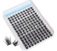 DIWINSH Spiky Lash Clusters 10-14mm Wispy Eyelash Extensions, 140Pcs C Curl | Manga Eyelash Clusters, Soft Thin Invisible Clear Band, Volume Cluster Lashes, DIY Lash Extension at Home
