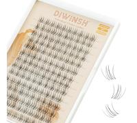 DIWINSH Wispy Cluster Lashes 140 Pcs 10mm Manga Eyelashes C Curl DIY Natural Individual Cluster Eyelash Extensions Thin Lash with Clear Lash Band Your Look for Beginners (ME-10mm)