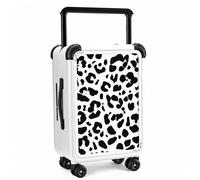 diwolor Graffiti Wide Handle Luggage 22x14x9 Airline Approved 20 Inch Carry On Luggage with Spinner，Hardside Zipperless Suitcase with TSA Lock, White-Leopard Print, 20-Inch, Hardside Aluminum Frame