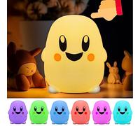 DIWUJI LED Night Light for Kids with Smiley face, Silicone Cute Multicolor Night Lamp, Tap Control, USB Rechargeable, Nursery Bedside Lamp, Toys Nightlights for Bedroom Children Baby