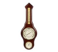 DIWW Mahogany Banjo Wooden Wall Barometer Thermometer Hygrometer Weather Station