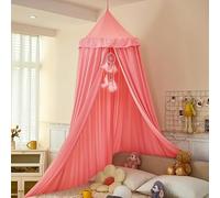 Dix-Rainbow Large Children Bed Canopy soft pink Round Dome Girls Mosquito Net Kids Princess Play Tents Nursery Room Decoration for Baby