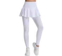 Dixacyer Fall Skirted Leggings for Women Athletic Tennis Skirt with Leggings Golf Pickleball Clothes with Pockets (White,Medium)