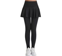Dixacyer Fall Skirted Leggings for Women Athletic Tennis Skirt with Leggings Golf Pickleball Clothes with Pockets (Black,Medium)