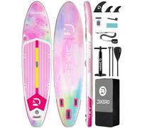 Dixero Inflatable Stand Up Paddle Board 11'*33", Extra Wide Paddle Boards for Adults, SUP with Premium Accessories, Adjustable Paddle, Hand Pump, Bottom Fin, Leash Waterproof Phone Bag