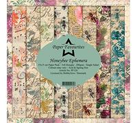 Dixi Craft Paper Favourites Honeybee Ephemera 6 x 6 Paper Pad - 24 Count - 3 Sheets of 8 Designs Each - 200gsm Paper