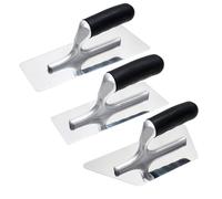 DIXIANG Venetian Plaster Finishing Trowel Set 3 PC Polished Stainless Steel with Rubber Handle Paint Plastering Tools, MY-099