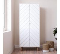 Seconique Dixie 2 Door Wardrobe In Dusty Grey And White