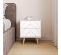 Seconique Dixie 2 Drawer Bedside In Dusty Grey And White