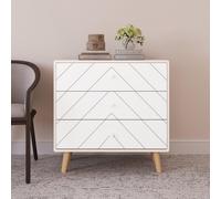 Seconique Dixie 3 Drawer Chest In Dusty Grey And White