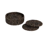 Dixie Ella coaster Ø10.5 cm 6-pack Black