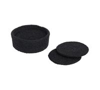 Dixie Ella coaster Ø10.5 cm 6-pack Pure black