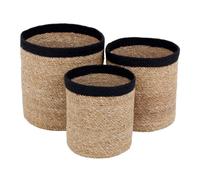 Dixie Emil basket seagrass cylinder large 3 pcs Black