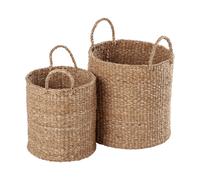 Dixie Esther cylinder storage basket with handle 2-pack Natural