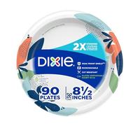 Dixie Paper Plates, 8 1/2 inch, Dinner Size Printed Disposable Plate, 90 Count
