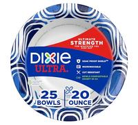 Dixie Ultra, Large Paper Bowls, 20 Oz, 25 Count, Microwave Safe, Compostable, Disposable Bowls Great for Breakfast, Lunch, and Dinner Meals