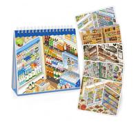 Dixiwuje 10 Sets Shelves 3D Sticker Scene Book For Adults DIY Set | 10 Sets Shelves 3D Sticker Scene Book For Adults, DIY Miniature Scenes, Peel And Stick Therapy Sticker Set