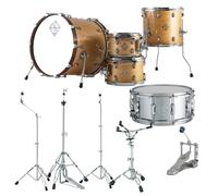 Dixon Cornerstone Hybrid 20 Drum Kit w/Hardware & Steel Snare Natural Maple Gloss