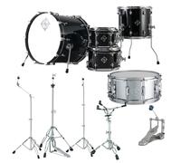 Dixon Cornerstone Hybrid 20 Drum Kit w/Hardware & Steel Snare Piano Black Gloss