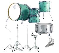 Dixon Cornerstone Hybrid 20 Drum Kit w/Hardware & Steel Snare Satin Neo-Mint