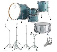 Dixon Cornerstone Hybrid 20 Drum Kit w/Hardware & Steel Snare Satin Quetzal Blue