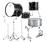 Dixon Cornerstone Hybrid 22 Drum Kit w/Hardware & Steel Snare Piano Black Gloss