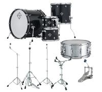 Dixon Cornerstone Hybrid 22 Drum Kit w/Hardware & Steel Snare Piano Black Gloss