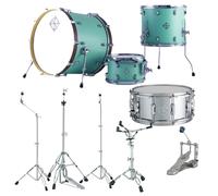 Dixon Cornerstone Hybrid 22 Drum Kit w/Hardware & Steel Snare Satin Neo-Mint