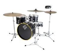 Dixon Drums Little Roomer 20 5pc Shell Pack w/Bags Gloss Black w/Yellow Hoops