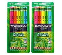 Dixon Ticonderoga No.2 Pencils, Assorted Neon, 10-Pack (2-Pack)