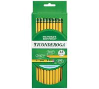 Dixon Ticonderoga Wood-Cased #2 Pencils, 48-Count, Yellow (13922)