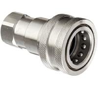 Dixon Valve 6HF6-S Stainless Steel 303 ISO-B Interchange Hydraulic Fitting, Coupler, 3/4" Coupling x 3/4" - 14 NPTF Female Thread