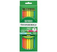 Dixon Wood Ticonderoga #2 Pencils 10/Pkg-Assorted Neon