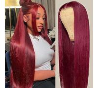 Dixtefo 99J Burgundy Lace Front Wigs 13x6 HD Glueless Straight 99J 220% Density Brazilian Virgin Human Hair Pa