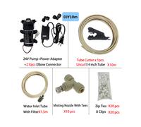 (DIY 10m slip B) New Quiet Garden Water Mist Spray Electric Electric Diaphragm Pump Kit Greenhouse Irrigation Outdoor Misting Cooling System