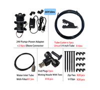 (DIY 10m slip) New Quiet Garden Water Mist Spray Electric Electric Diaphragm Pump Kit Greenhouse Irrigation Outdoor Misting Cooling System