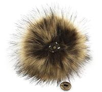 DIY 12pcs Faux Fox Fur Fluffy Pompom Ball for Knitting Hats,Bags,Keychains,Shoes,11cm(4.3") (Brown)