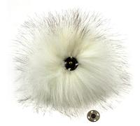 DIY 12pcs Faux Fox Fur Fluffy Pompom Ball for Knitting Hats,Bags,Keychains,Shoes,11cm(4.3") (Cream White)