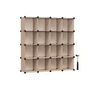 DIY 16-Cube Plastic Storage Unit, Camel Brown