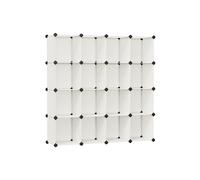 DIY 16-Cube Plastic Storage Unit, Cream White