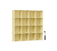 DIY 16-Cube Plastic Storage Unit, Goose Yellow