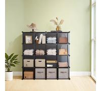 DIY 16-Cube Plastic Storage Unit, Grey