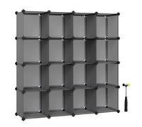 DIY 16-Cube Plastic Storage Unit, Grey