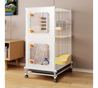 DIY 2/3/4 Layer Small Animal Cage,Encrypted Iron Mesh Chinchilla Cabinet, Squirrel Cage,with Tray and Ladder(37x37x82cm)