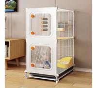 DIY 2/3/4 Layer Small Animal Cage, Encrypted Iron Mesh Chinchilla Cabinet, Squirrel Cage, with Tray and Ladder, Easy to Assemble(37x37x78cm)