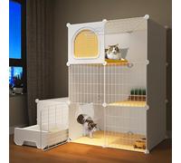 DIY 2-3 Layer Cat Cage, Cat Cabinet, Removable Wire Cat Kennels, Kitten Playpen for Pet Puppies Ferret Rabbit Hedgehog Guinea Pig(108x47x106cm)