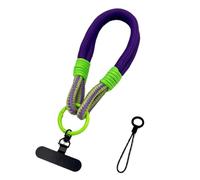 DIY 2-In-1 Mobile Phone Universal Lanyard, Wrist Short Lanyard, 360° Rotating Metal Hanging Piece, Multi-Functional Wristband(Purple)